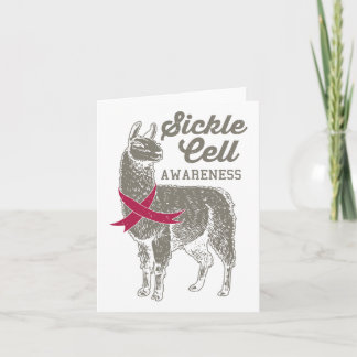 Llama Red Ribbon Geschenke für Sichelzellanämie Kr Karte