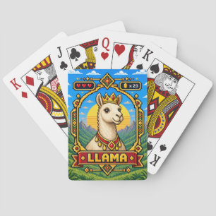 Llama Retro 8-Bit Pixelkunst Spielkarten