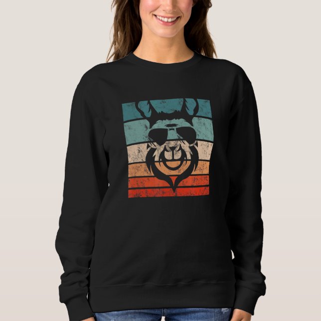 Llama Retro Style Vintag 2 Sweatshirt (Vorderseite)