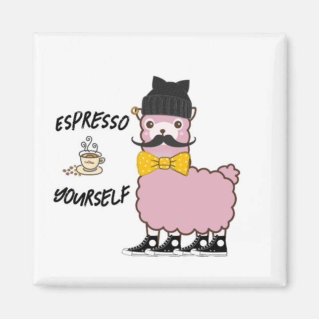 Llama rose Espresso Vous-Même Aimant (Devant)