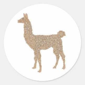 Llama Runder Aufkleber