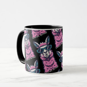 Llama sagt dir Rock   Quirkische Pose in Sonnenbri Tasse