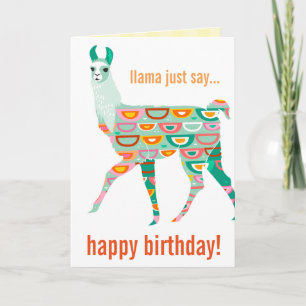 Llama sagt nur glücklich zum Geburtstag - Green Ll Karte