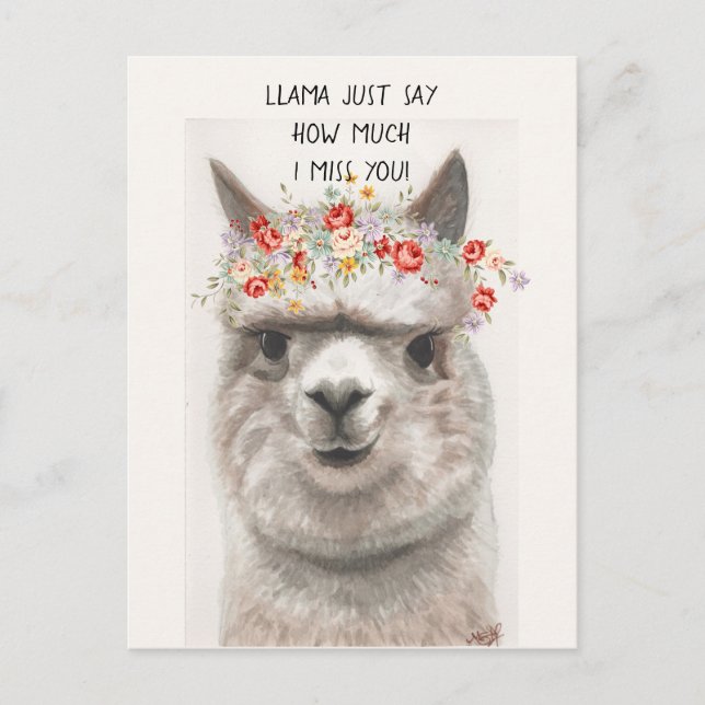 Llama sagt nur, wie sehr ich IHNEN die Postkarte v (Vorderseite)