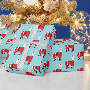 Llama Santa Christmas Geschenkpapier