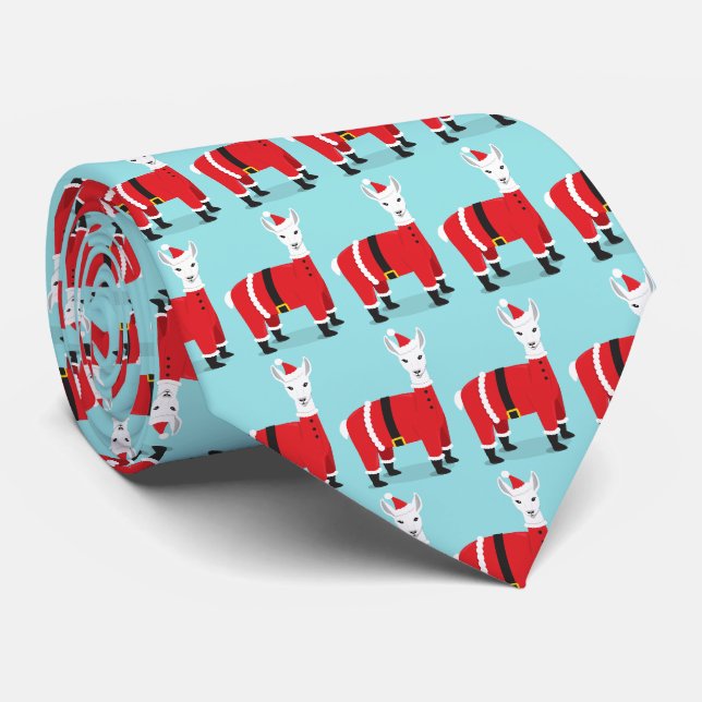 Llama Santa Novelty Christmas Krawatte (Gerollt)