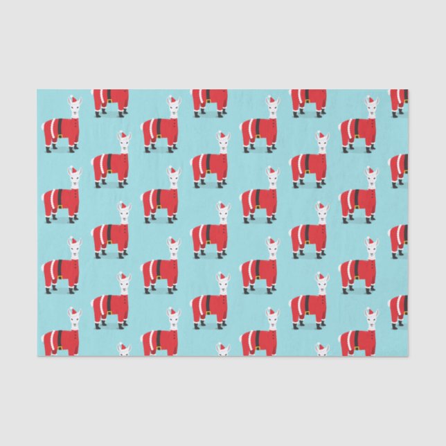 Llama Santa Red Blue Seidenpapier (Vorderseite)