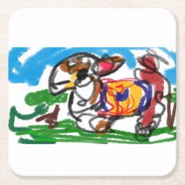 Llama Set Rechteckiger Pappuntersetzer