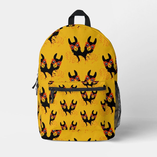 Llama Sisters Bedruckter Rucksack (Vorderseite)