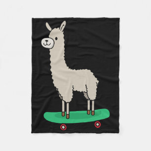 Llama Skateboard Lustiges Skateboarding Alpaka Lla Fleecedecke