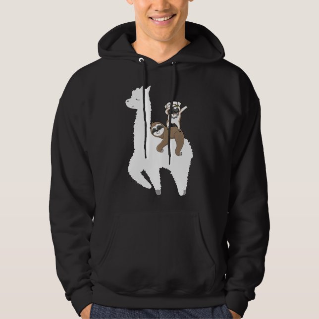 Llama Sloth Mops Dabbing Dance Dab Funny Gift K Hoodie (Vorderseite)