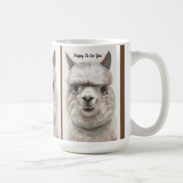Llama Smile Personalisieren Sie große Tasse Kaffee (Rechts)