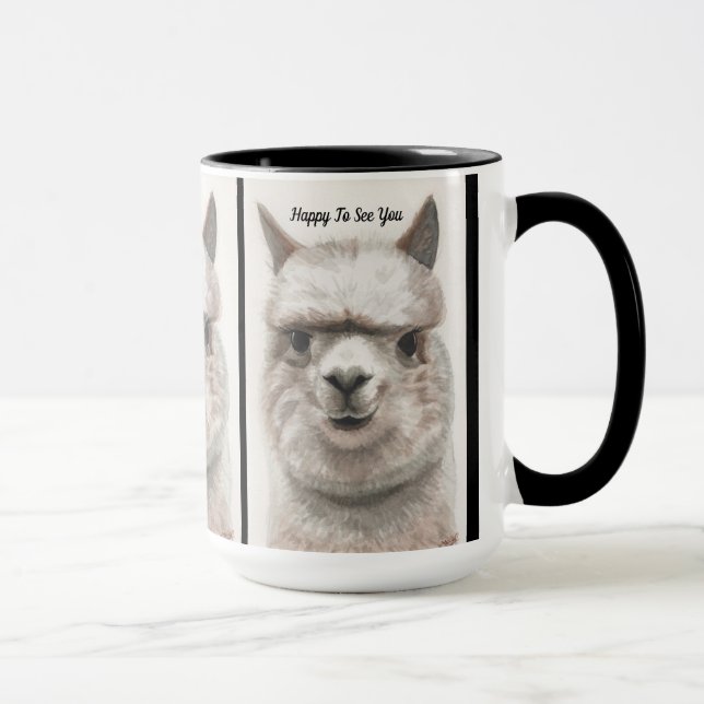 Llama Smile Personnalise la grande tasse de café (Droite)