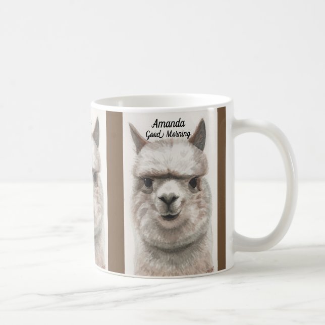 Llama Smile Personnalise la grande tasse de café (Droite)