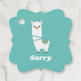 Llama Sorry Favor Tags Geschenkanhänger