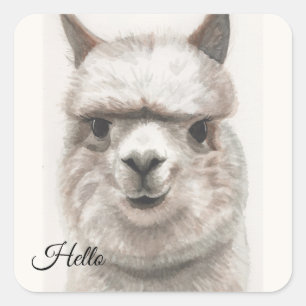 Llama Sourit 20 Stickers personnalisés Enveloppe P