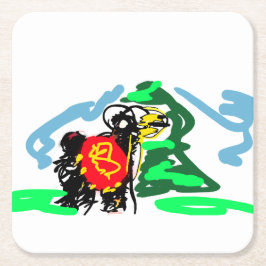 Llama Spaß Rechteckiger Pappuntersetzer