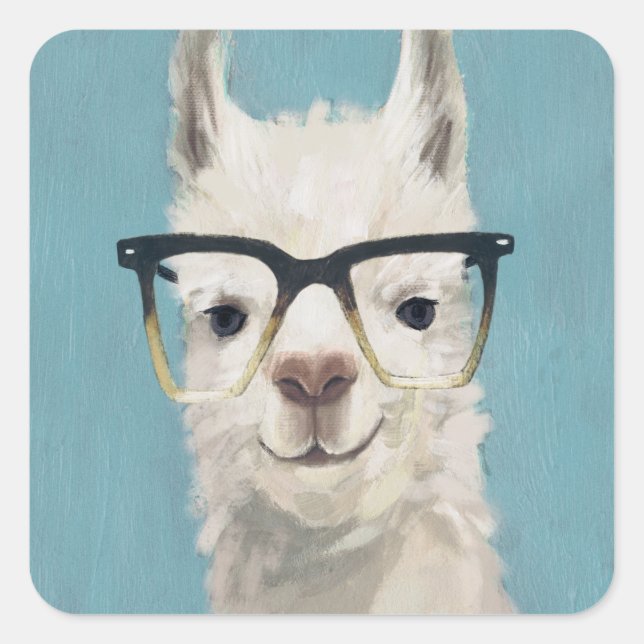 Llama Specs - Platz Quadratischer Aufkleber (Vorderseite)