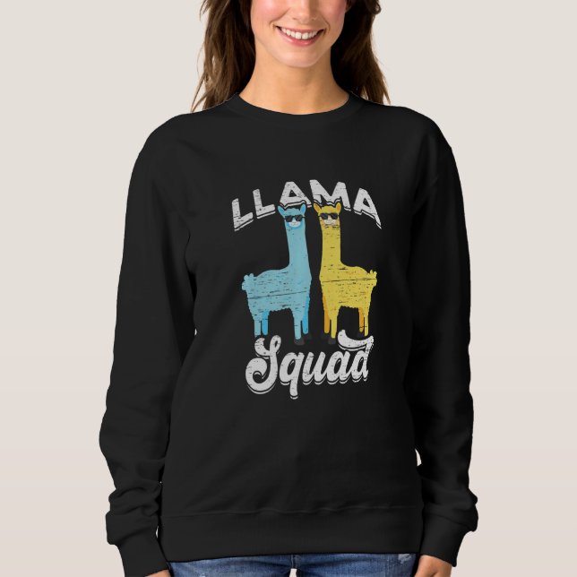 Llama Squad Coole Sonnenbrille   Sweatshirt (Vorderseite)