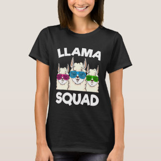 Llama Squad Cooler Alpaka-Stil Tierliebhaber Sungl T-Shirt