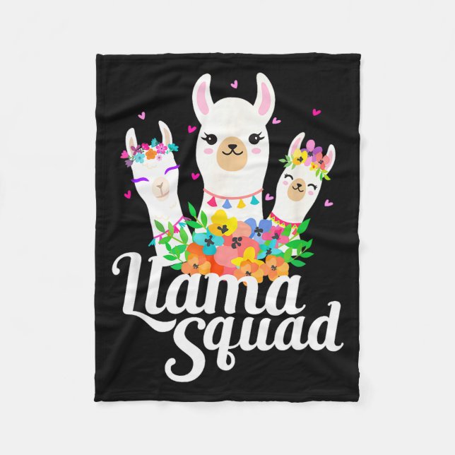 Llama Squad Funny Cute Llama Matching  Fleecedecke (Vorderseite)