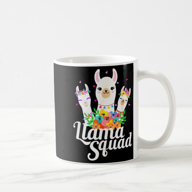 Llama Squad Funny Cute Llama Matching  Kaffeetasse (Rechts)