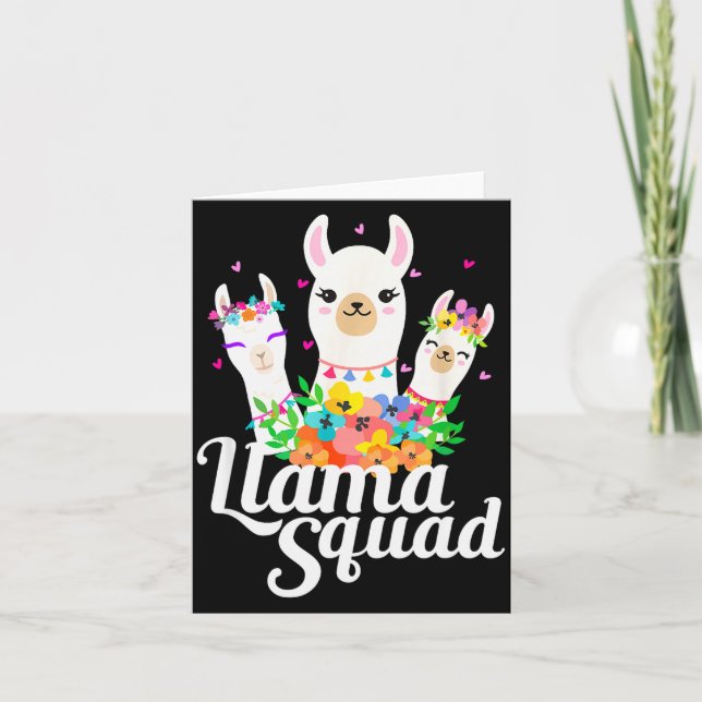 Llama Squad Funny Cute Llama Matching  Karte (Vorderseite)