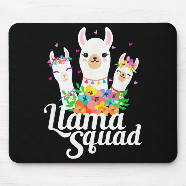 Llama Squad Funny Cute Llama Matching  Mousepad (Vorne)