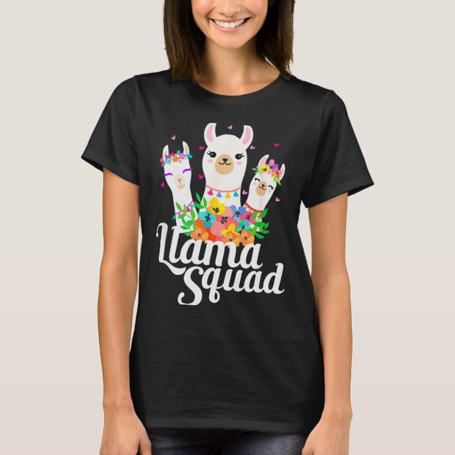 Llama Squad Funny Cute Llama Matching  T-Shirt (Vorderseite)