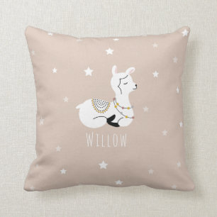 Llama Stars Pink Girl Kinderzimmer Kissen