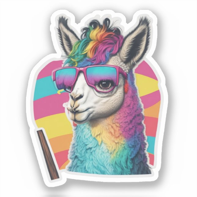 Llama Stickers Your Daily Dose of Cuteness Aufkleber (Vorderseite)