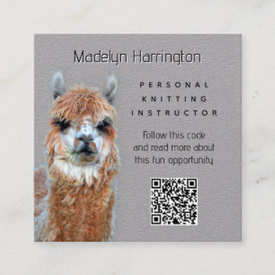 Llama Strickanleitung QR-Code Visitenkarte