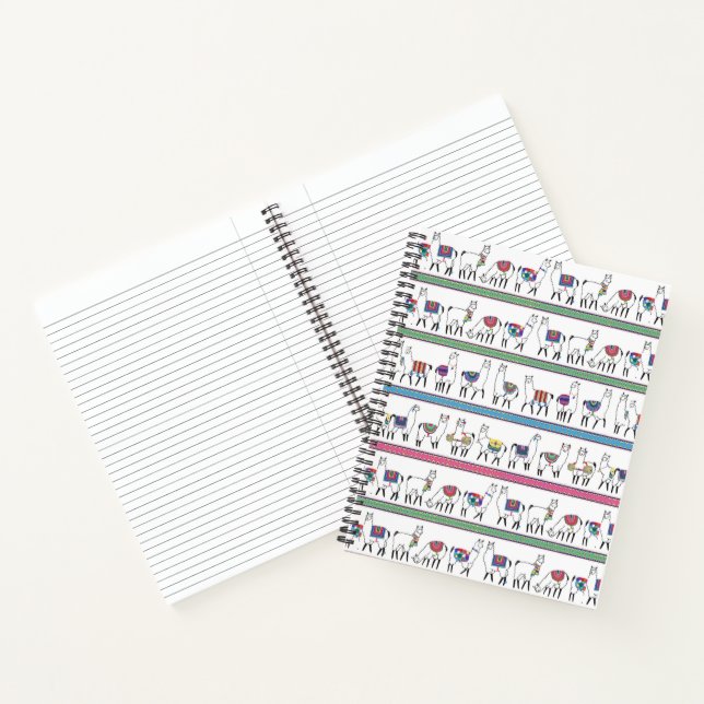 Llama Stripe Muster Notizbuch (Innenseite)