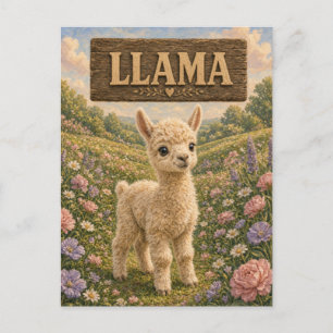 Llama Süßes Baby-Geschichtenbuch-Nursery-Tier-Post Postkarte