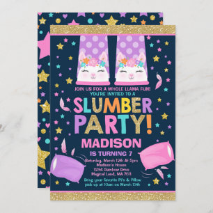 Llama Swood Party Llama Invitation d'anniversaire