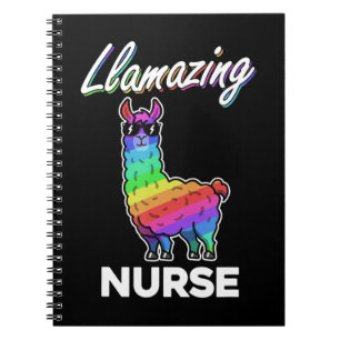 Llama T Shirt Llamazing Nurse Medical Rainbow Cool Notizblock