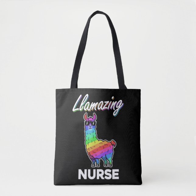 Llama T Shirt Llamazing Nurse Medical Rainbow Cool Tasche (Vorderseite)