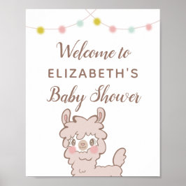 Llama Theme Baby Dusche Begrüßungszeichen Poster