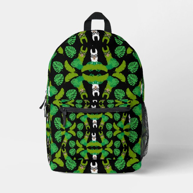 Llama Themed Print Bedruckter Rucksack (Vorderseite)