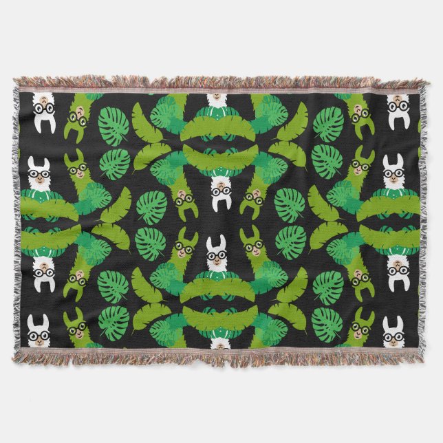 Llama Themed Print Decke (Vorderseite)