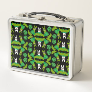Llama Themed Print Metall Brotdose
