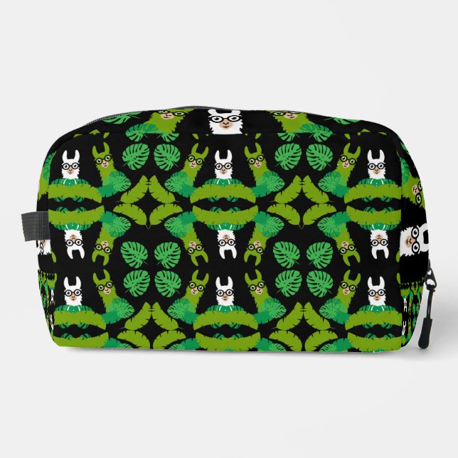 Llama Themed Print Waschbeutel (Vorderseite)