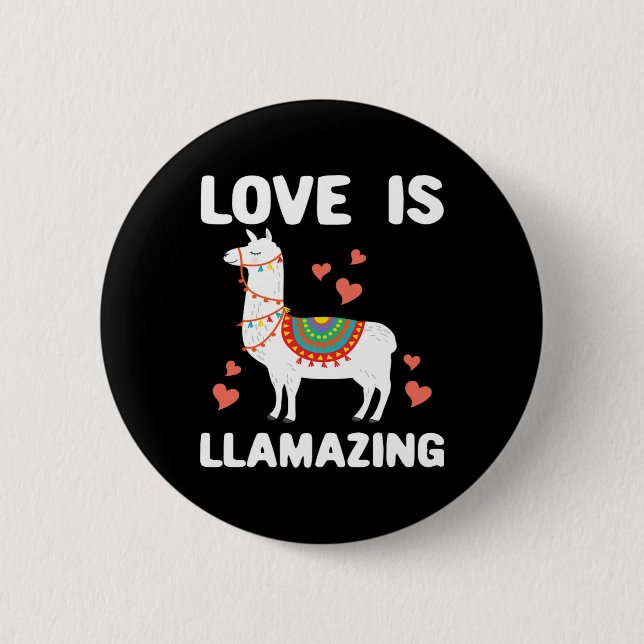 Llama Valentine Geschenk für ihn Ihre Liebe ist am Button (Vorderseite)