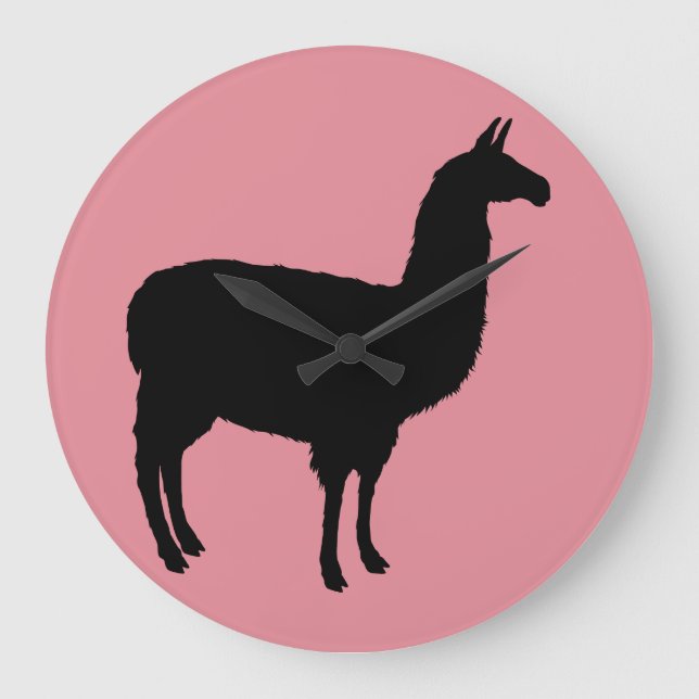 LLAMA WALL CLOCK GROßE WANDUHR (Vorderseite)