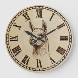 Llama Wall Clock Große Wanduhr
