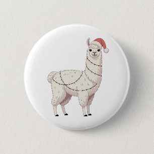 Llama Weihnachtslichter Robuste Tiere Liebhaber Al Button