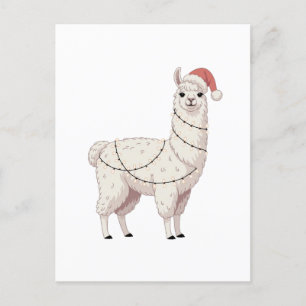 Llama Weihnachtslichter Robuste Tiere Liebhaber Al Einladungspostkarte