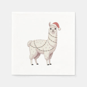 Llama Weihnachtslichter Robuste Tiere Liebhaber Al Serviette