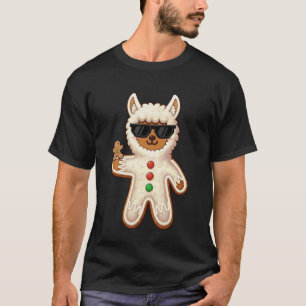 Llama-Weihnachtsplätzchen-Design mit Sonnenbrille T-Shirt