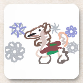 Llama winter fun getränkeuntersetzer